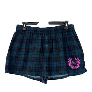 PINK Victoria's Secret Cotton sleep Dark Plaid Shorts